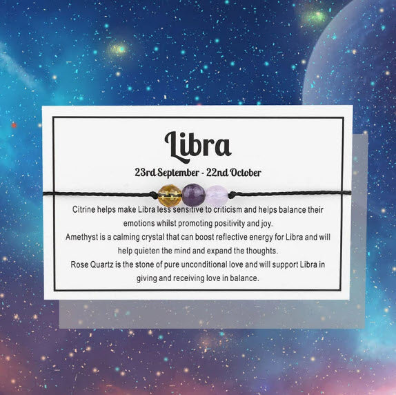 Libra Gemstone Bracelet Nylon