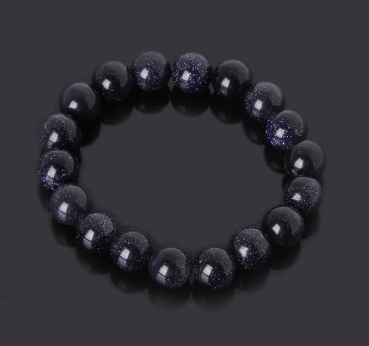 Blue Goldstone 8mm Round Bracelet