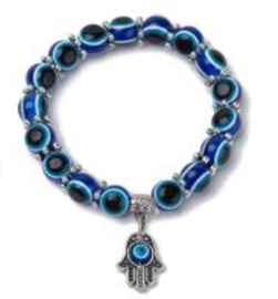 Evil Eye Bracelet with Hamsa Hand white background