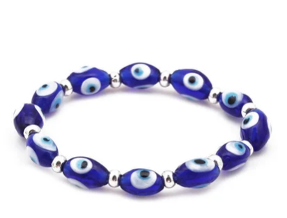 Evil Eye Bracelet with Oval Beads