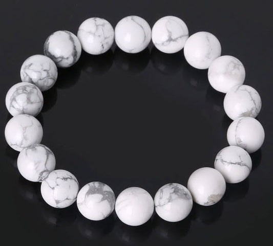 Howlite 8mm Round Bracelet