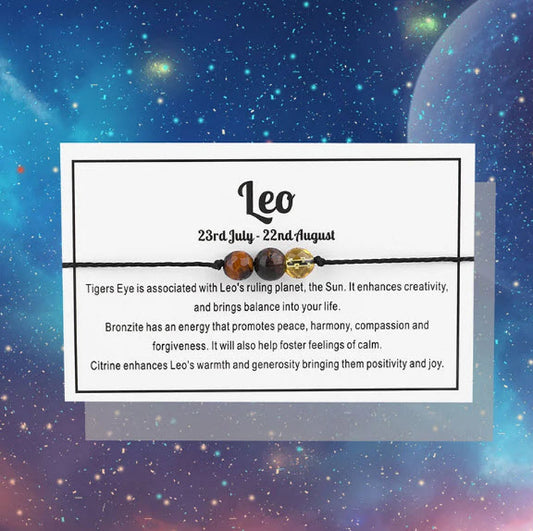 Leo Gemstone Bracelet Nylon