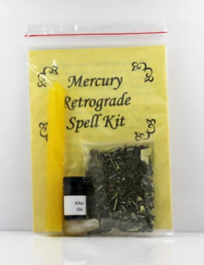 Mercury Retrograde Spell Kit Includes: Complete Instructions Yellow Candle Altar Oil Citrine Stone Specialty blended