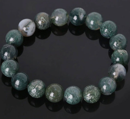 Moss Agate 8mm Bracelet