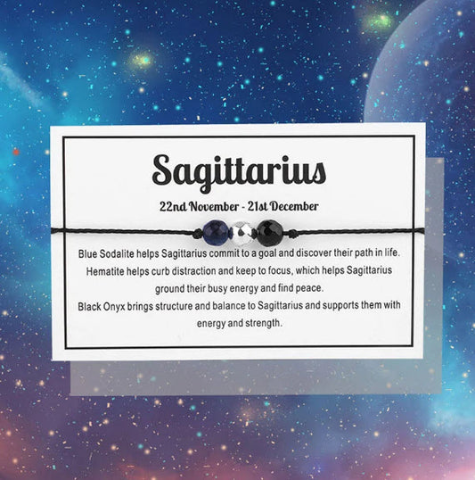 Sagittarius Gemstone Bracelet Nylon