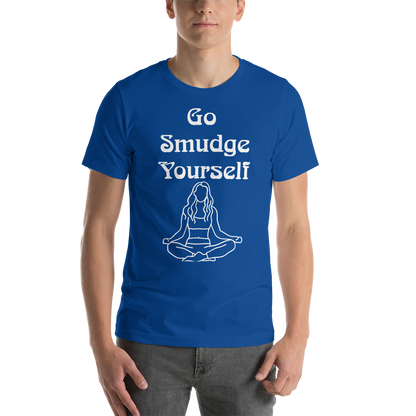 Unisex Go Smudge Yourself t-shirt royal blue front